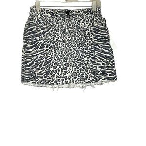 Current/Elliott the Five-Pocket Cutoff Denim Miniskirt Warped Species 26 $228